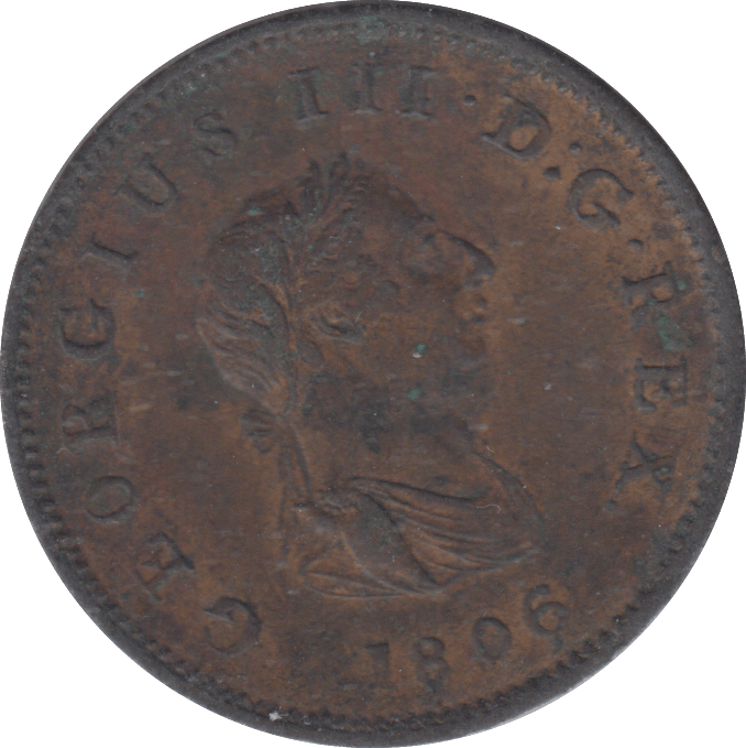 1806 HALFPENNY ( VF ) - HALFPENNY - Cambridgeshire Coins