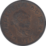 1806 HALFPENNY ( VF ) - HALFPENNY - Cambridgeshire Coins