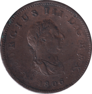 1806 HALFPENNY ( VF ) - HALFPENNY - Cambridgeshire Coins
