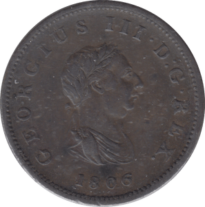 1806 HALFPENNY ( VF ) - HALFPENNY - Cambridgeshire Coins