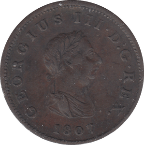 1807 HALF PENNY GEORGE III ( VF ) - WORLD COINS - Cambridgeshire Coins