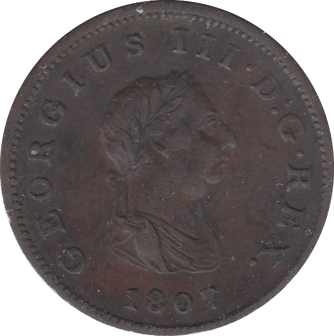 1807 HALF PENNY GEORGE III ( VF ) - WORLD COINS - Cambridgeshire Coins