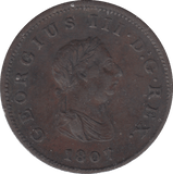 1807 HALF PENNY GEORGE III ( VF ) - WORLD COINS - Cambridgeshire Coins