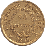 1808 GOLD 20 FRANCS FRANCE - GOLD WORLD COINS - Cambridgeshire Coins