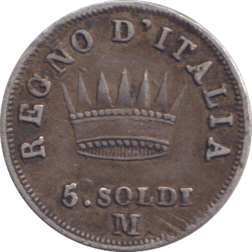 1809 FIVE SOLDI ITALY - WORLD COINS - Cambridgeshire Coins