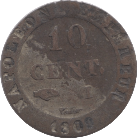 1809 TEN CENTIMES FRANCE - SILVER WORLD COINS - Cambridgeshire Coins