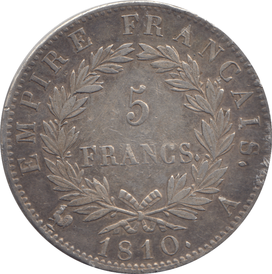 1810 SILVER 5 FRANC FRANCE - SILVER WORLD COINS - Cambridgeshire Coins