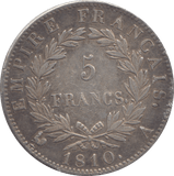 1810 SILVER 5 FRANC FRANCE - SILVER WORLD COINS - Cambridgeshire Coins