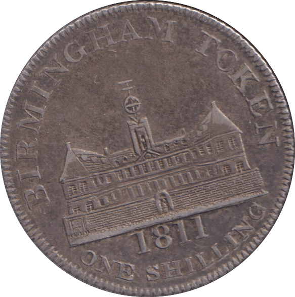 1811 BIRMINGHAM WORKHOUSE SHILLING TOKEN - OTHER TOKENS - Cambridgeshire Coins
