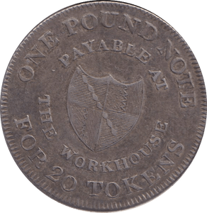 1811 BIRMINGHAM WORKHOUSE SHILLING TOKEN - OTHER TOKENS - Cambridgeshire Coins