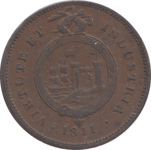 1811 BRISTOL PENNY TOKEN - HALFPENNY - Cambridgeshire Coins