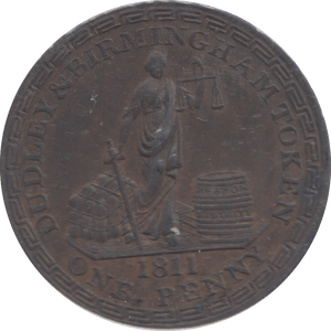 1811 DUDLEY AND BIRMINGHAM HALFPENNY TOKEN - HALFPENNY TOKEN - Cambridgeshire Coins
