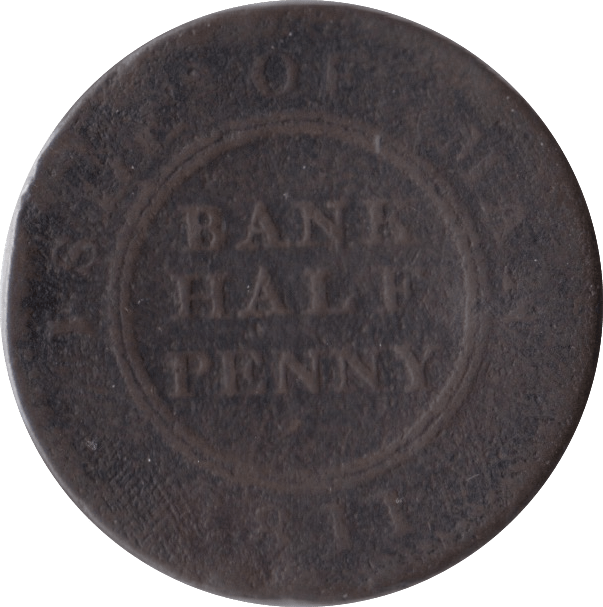 1811 HALFPENNY BANK TOKEN ISLE OF MAN - PENNY TOKEN - Cambridgeshire Coins