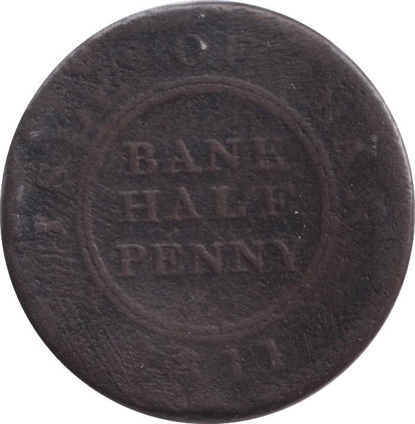 1811 HALFPENNY BANK TOKEN ISLE OF MAN - WORLD COINS - Cambridgeshire Coins