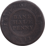 1811 HALFPENNY BANK TOKEN ISLE OF MAN - WORLD COINS - Cambridgeshire Coins