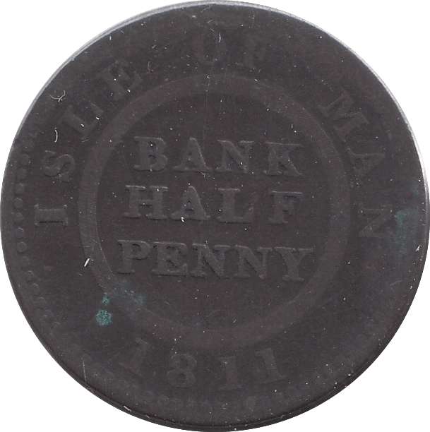 1811 HALFPENNY BANK TOKEN ISLE OF MAN - WORLD COINS - Cambridgeshire Coins