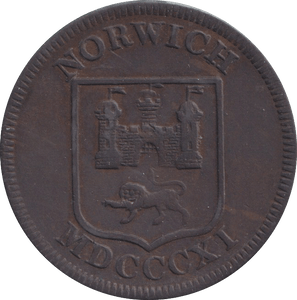 1811 HALFPENNY NORWICH NEWTON SILVER SMITH - HALFPENNY TOKEN - Cambridgeshire Coins