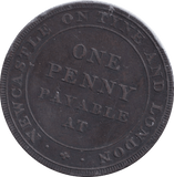 1811 NEWCASTLE PENNY TOKEN - PENNY TOKEN - Cambridgeshire Coins