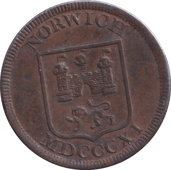 1811 NORWICH HALFPENNY TOKEN - HALFPENNY TOKEN - Cambridgeshire Coins