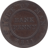 1811 PENNY BANK TOKEN ISLE OF MAN - BANK TOKEN - Cambridgeshire Coins