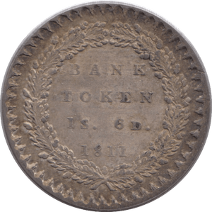 1811 SILVER BANK TOKEN ONE SHILLING - BANK TOKEN - Cambridgeshire Coins