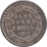 1811 SILVER BANK TOKEN THREE SHILLING - BANK TOKEN - Cambridgeshire Coins