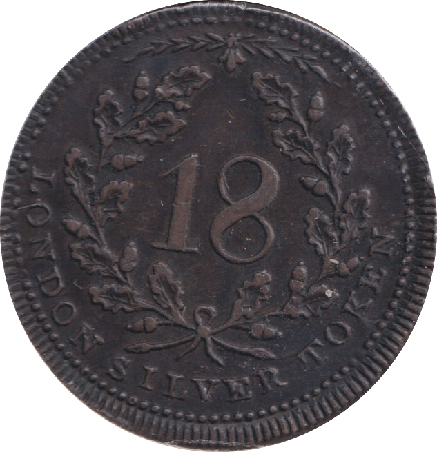 1811 SILVER CHARING CROSS SHILLING TOKEN LONDON CONTEMPORARY - OTHER TOKENS - Cambridgeshire Coins