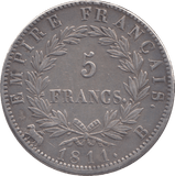1811 SILVER FRANCE 5 FRANCS ROUEN MINT - SILVER WORLD COINS - Cambridgeshire Coins