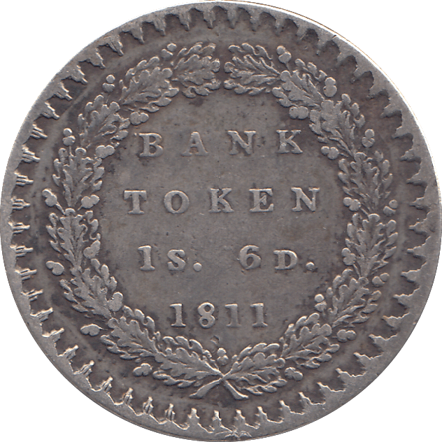 1811 SILVER SHILLING SIXPENCE BANK TOKEN - BANK TOKEN - Cambridgeshire Coins