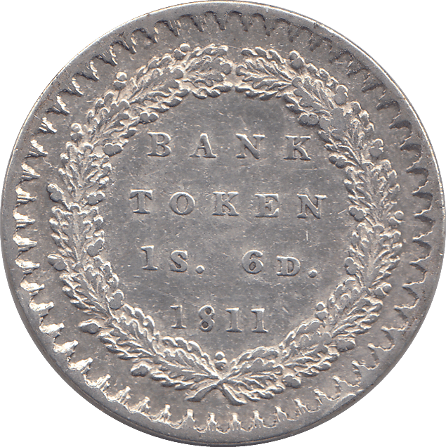 1811 SILVER SHILLING SIXPENCE BANK TOKEN - BANK TOKEN - Cambridgeshire Coins