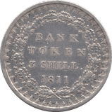 1811 SILVER THREE SHILLING BANK TOKEN ( VF ) - BANK TOKEN - Cambridgeshire Coins