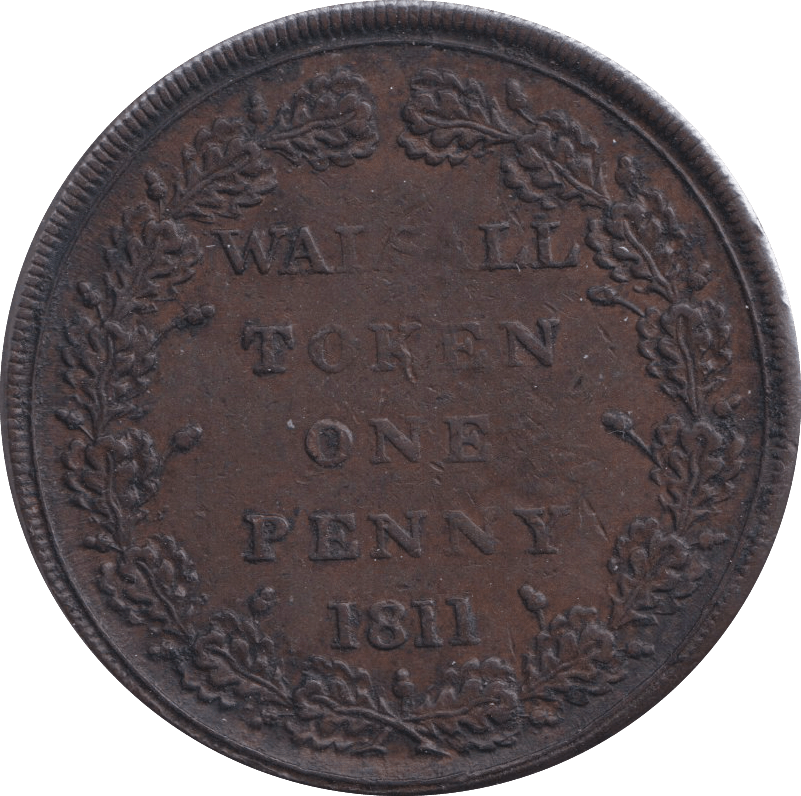 1811 WALSALL PENNY TOKEN - PENNY TOKEN - Cambridgeshire Coins