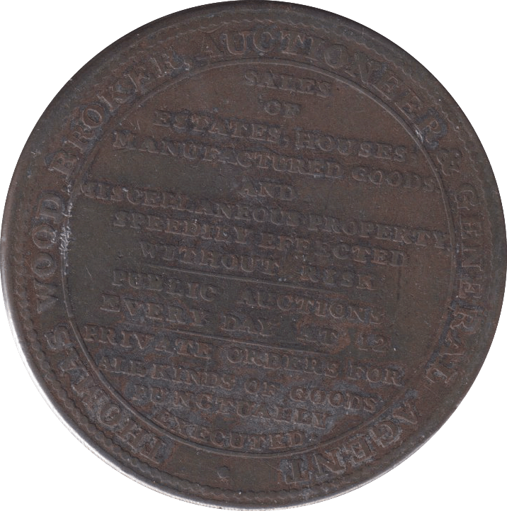 1811 WOODS OLD STOCK EXCHANGE HALFPENNY TOKEN - HALFPENNY TOKEN - Cambridgeshire Coins