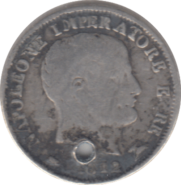 1812 5 SOLDI ITALY HOLED - WORLD COINS - Cambridgeshire Coins