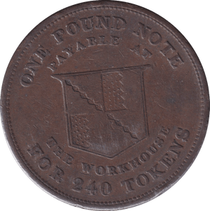 1812 BIRMINGHAM WORK HOUSE PENNY TOKEN - PENNY TOKEN - Cambridgeshire Coins