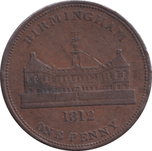 1812 BIRMINGHAM WORK HOUSE PENNY TOKEN - PENNY TOKEN - Cambridgeshire Coins