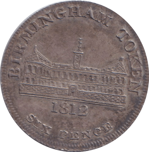 1812 BIRMINGHAM WORKHOUSE SIXPENCE TOKEN - OTHER TOKENS - Cambridgeshire Coins