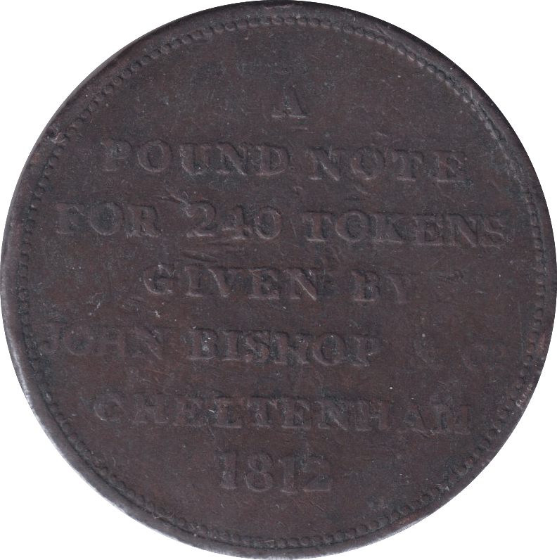 1812 CHELTENHAM PENNY TOKEN - PENNY TOKEN - Cambridgeshire Coins