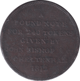 1812 CHELTENHAM PENNY TOKEN - PENNY TOKEN - Cambridgeshire Coins
