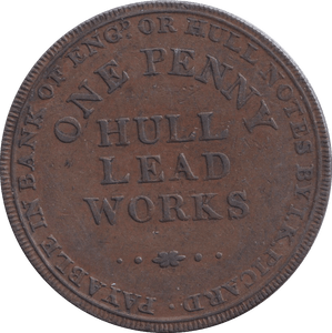 1812 HULL LEAD WORKS PENNY TOKEN - PENNY TOKEN - Cambridgeshire Coins