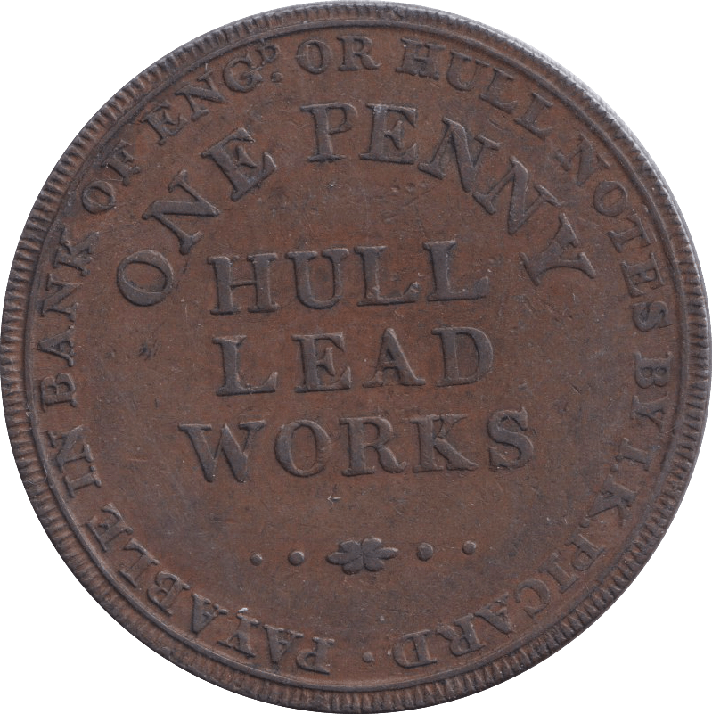 1812 HULL LEAD WORKS PENNY TOKEN - PENNY TOKEN - Cambridgeshire Coins