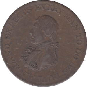 1812 NAVAL HALFPENNY TOKEN - HALFPENNY TOKEN - Cambridgeshire Coins