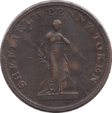 1812 OVERSEERS OF THE POOR PENNY TOKEN SHEFFIELD - PENNY TOKEN - Cambridgeshire Coins