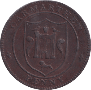 1812 PENNY TOKEN CARMARTHEN VD GRIFFITHS - HALFPENNY TOKEN - Cambridgeshire Coins