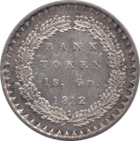 1812 SILVER SHILLING SIXPENCE BANK TOKEN ( UNC ) - BANK TOKEN - Cambridgeshire Coins