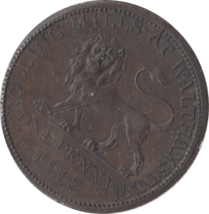1812 WALTHAMSTON PENNY TOKEN - HALFPENNY - Cambridgeshire Coins
