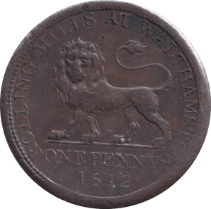 1812 WALTHAMSTOW PENNY TOKEN - PENNY TOKEN - Cambridgeshire Coins