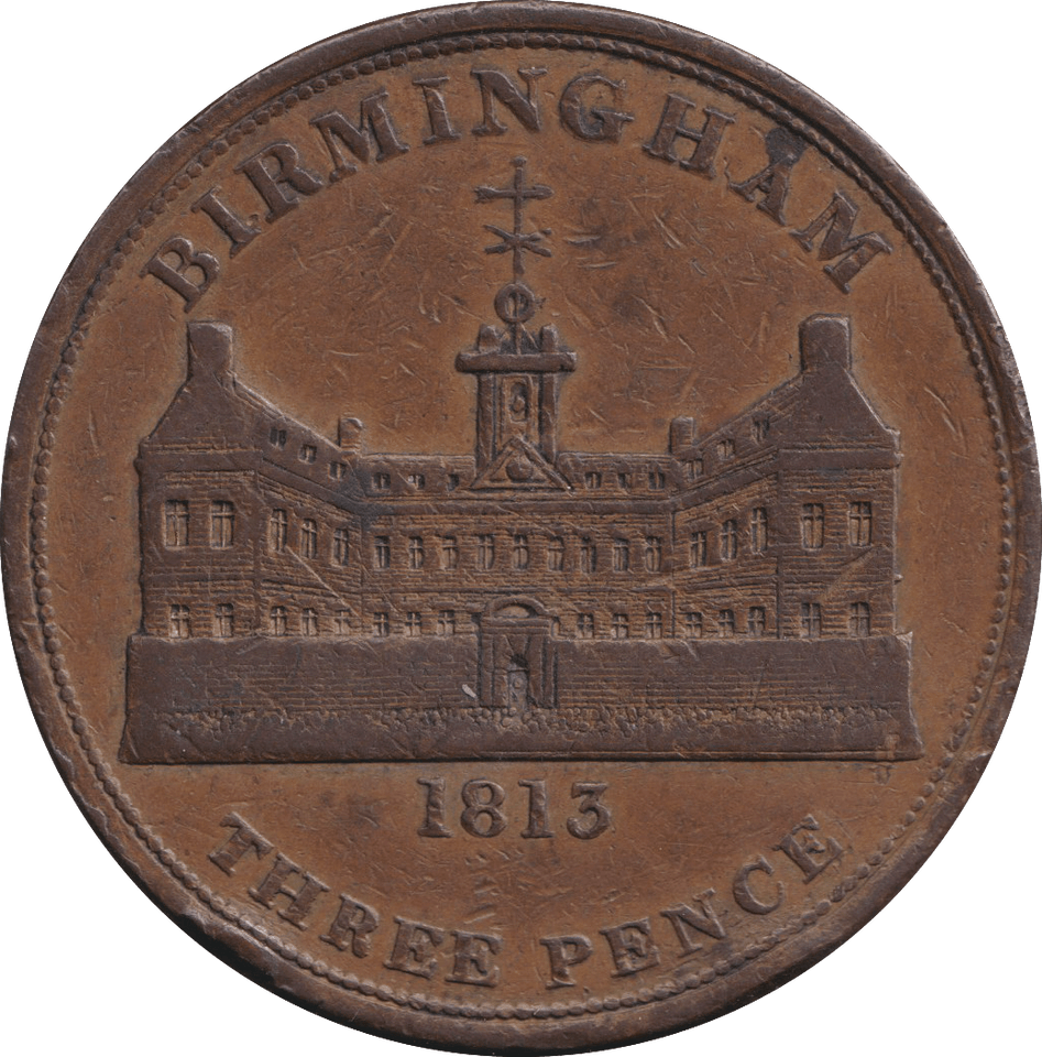 1813 BIRMINGHAM THREEPENCE TOKEN - OTHER TOKENS - Cambridgeshire Coins