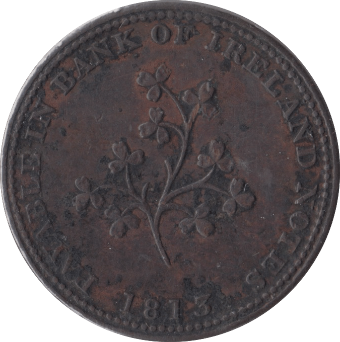 1813 HALFPENNY TOKEN J.HILLES DUBLIN - HALFPENNY TOKENS - Cambridgeshire Coins