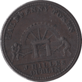 1813 HALFPENNY TOKEN J.HILLES DUBLIN - HALFPENNY TOKENS - Cambridgeshire Coins